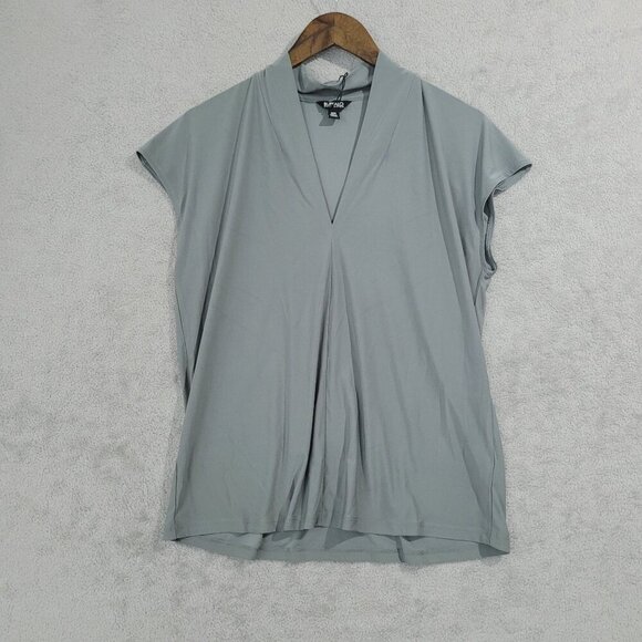 NEW Buffalo David Bitton Womens M Recycled Polyester V-Neck With Cap Sleeve - Picture 1 of 8